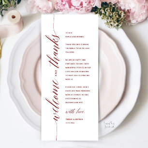 Tarjeta de agradecimiento para cena de boda modern