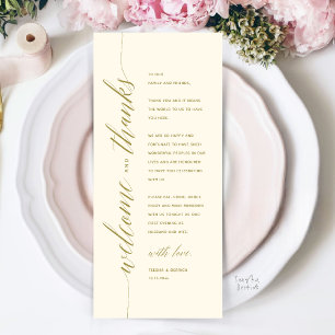 Tarjeta de agradecimiento para cena de boda modern