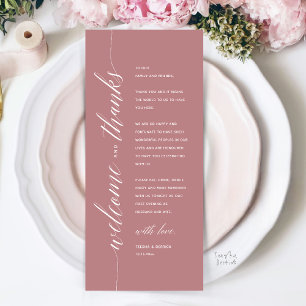 Tarjeta de agradecimiento para cena de boda modern