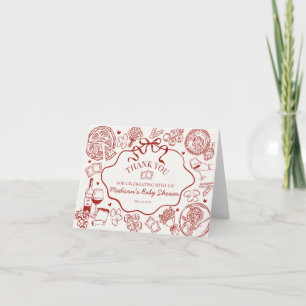 Tarjeta de agradecimiento para cena de pasta itali