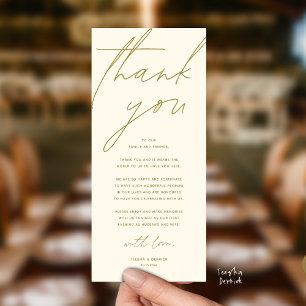 Tarjeta de agradecimiento para cena de recepción d