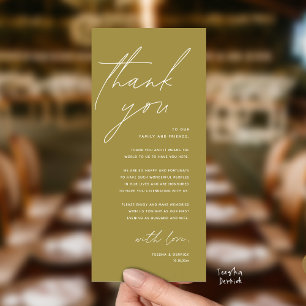Tarjeta de agradecimiento para cena de recepción d