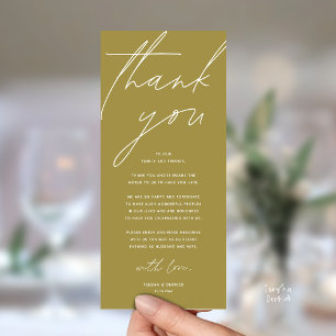 Tarjeta de agradecimiento para cena de recepción d