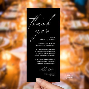 Tarjeta de agradecimiento para cena de recepción d