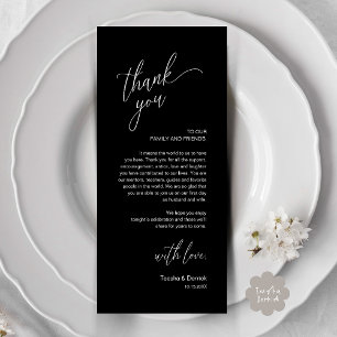 Tarjeta de agradecimiento para cena de recepción d