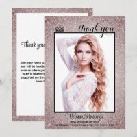 Tarjeta de agradecimiento para certamen de belleza