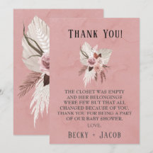 Tarjeta de agradecimiento para Chica Floral Tropic