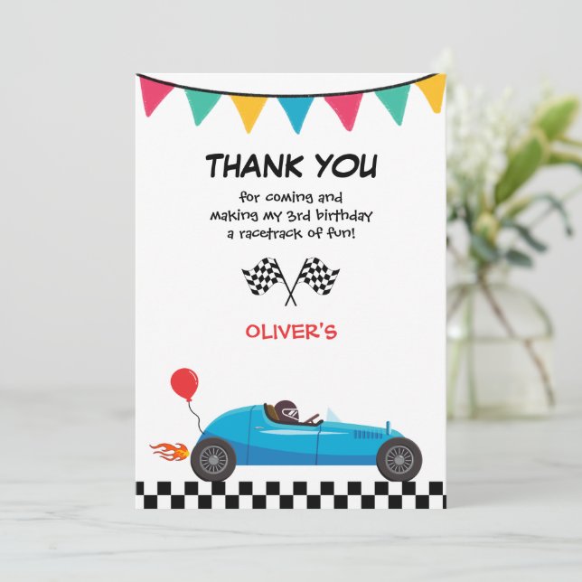 Tarjeta de agradecimiento para chicos por fiesta d (Anverso de pie)