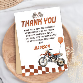 Tarjeta de agradecimiento para ciclismo de moto su