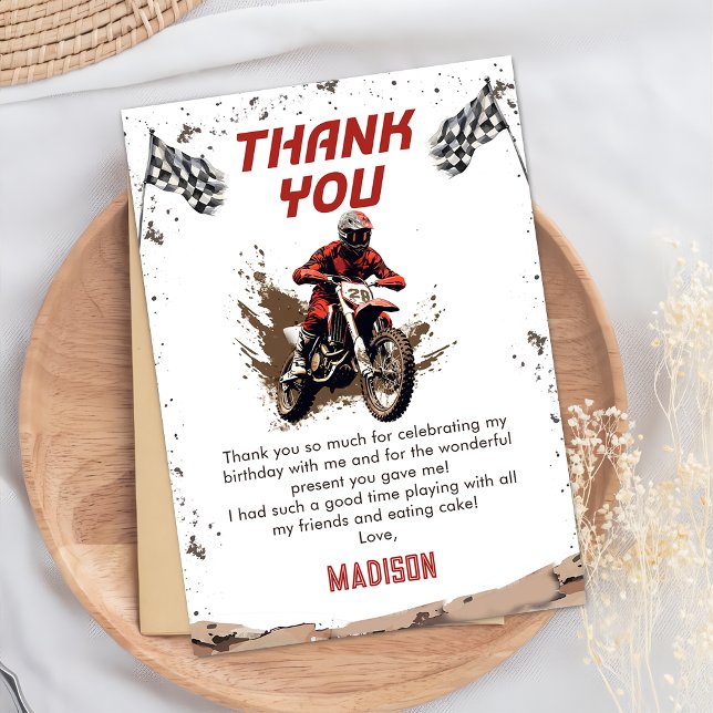 Tarjeta de agradecimiento para ciclismo de moto su (Subido por el creador)