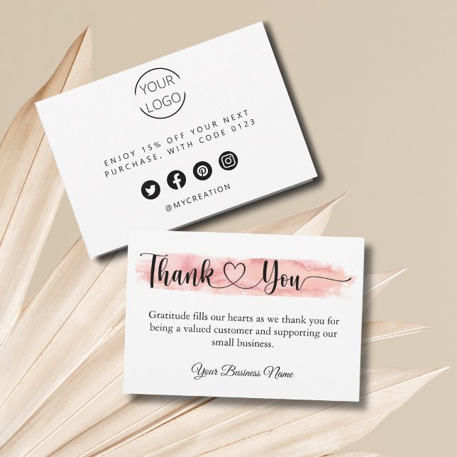 Tarjeta de agradecimiento para clientes de pequeña (Small Business Thank You Card For Customer)