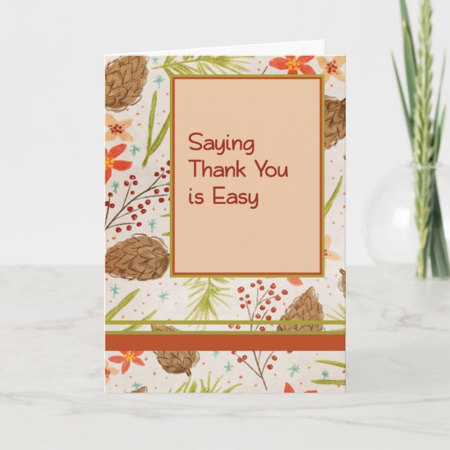 Tarjeta de agradecimiento para co-trabajador, Pine (Anverso)