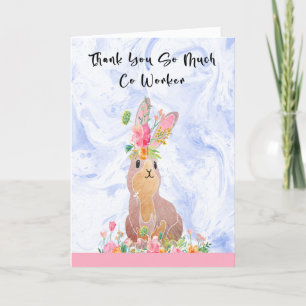 Tarjeta de agradecimiento para Co Worker con Bunny