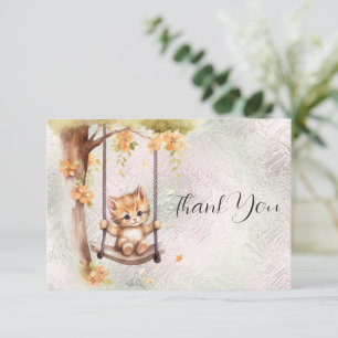 Tarjeta de agradecimiento para columpio de gatito
