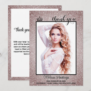 Tarjeta de agradecimiento para concurso de Glitz d