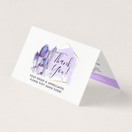 Tarjeta de agradecimiento para cristales de color