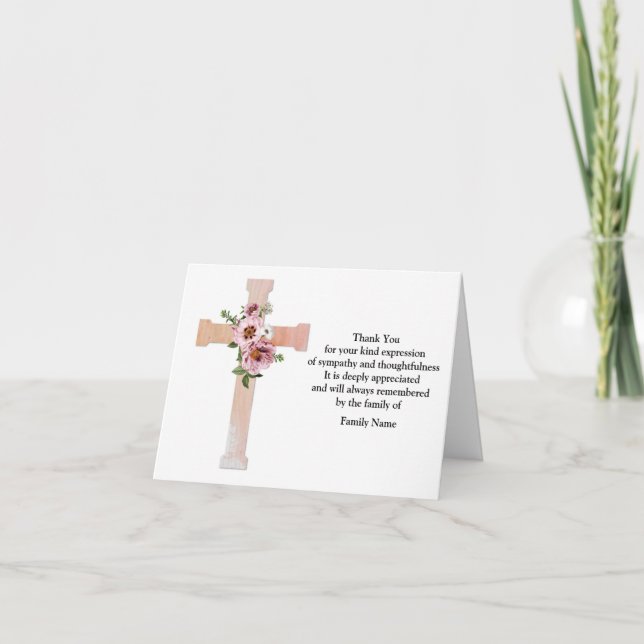 Tarjeta de agradecimiento para cruzar con flor (Anverso)