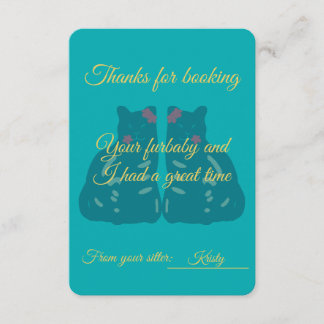 Tarjeta de agradecimiento para cuidador de gatos/m