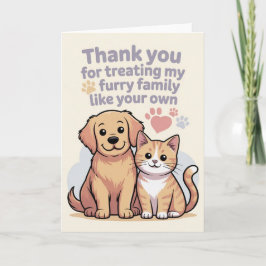 Tarjeta de agradecimiento para cuidador de mascota