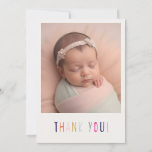 Tarjeta de agradecimiento para cumpleaños bebé por