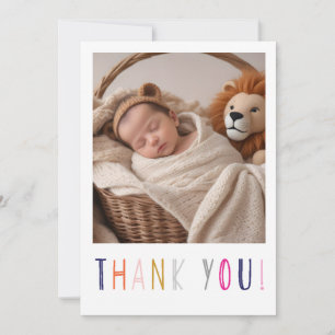 Tarjeta de agradecimiento para cumpleaños bebé por
