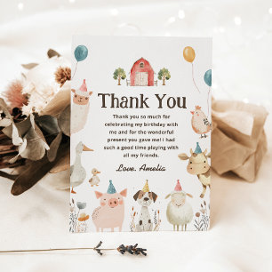 Tarjeta de agradecimiento para cumpleaños de anima