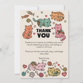 Tarjeta de agradecimiento para cumpleaños de gatit