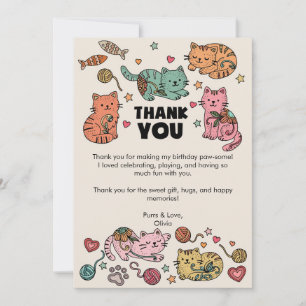 Tarjeta de agradecimiento para cumpleaños de gatit