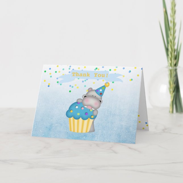 Tarjeta de agradecimiento para cumpleaños de hipop (Anverso)