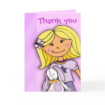 Tarjeta de agradecimiento para cumpleaños de niña