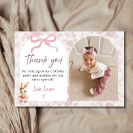 Tarjeta de agradecimiento para cumpleaños de niña