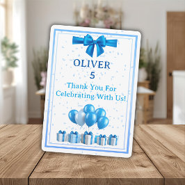 Tarjeta de agradecimiento para cumpleaños de niños