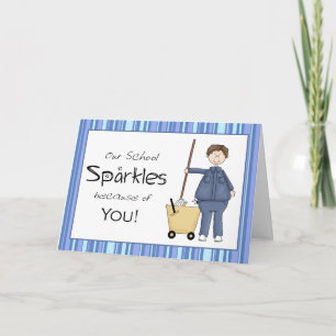 Tarjeta de agradecimiento para custodio de escuela