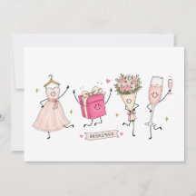 Tarjeta de agradecimiento para dama de honor