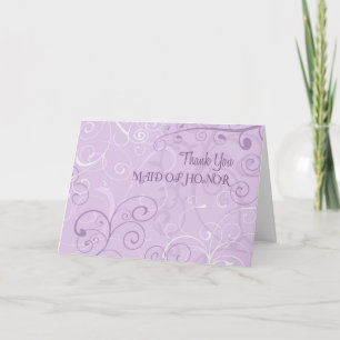 Tarjeta de agradecimiento para dama de honor con r