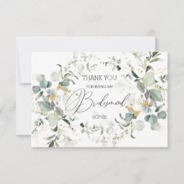 Tarjeta de agradecimiento para dama de honor con v