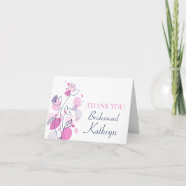 Tarjeta de agradecimiento para dama de honor de bo