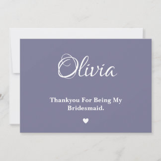 Tarjeta de agradecimiento para dama de honor de la