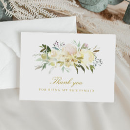 tarjeta de agradecimiento para dama de honor flora