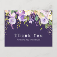 tarjeta de agradecimiento para dama de honor flora