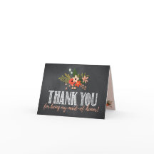 Tarjeta de agradecimiento para dama de honor Flora