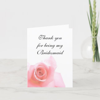 Tarjeta de agradecimiento para dama de honor Rosa
