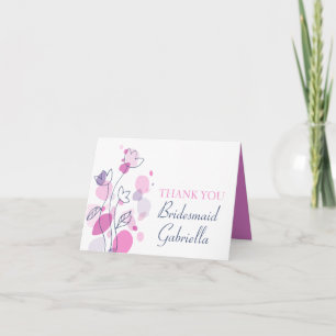 Tarjeta de agradecimiento para damas de honor de b