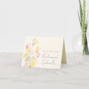 Tarjeta de agradecimiento para damas de honor de b