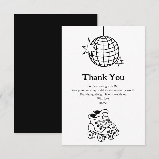 Tarjeta de agradecimiento para despedida de solter (Anverso / Reverso)