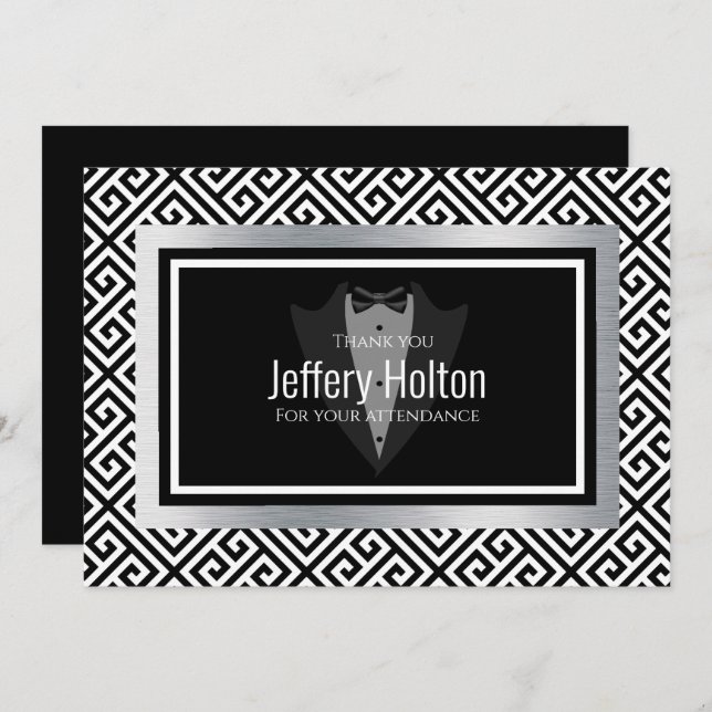 Tarjeta de agradecimiento para despedida de solter (Anverso / Reverso)