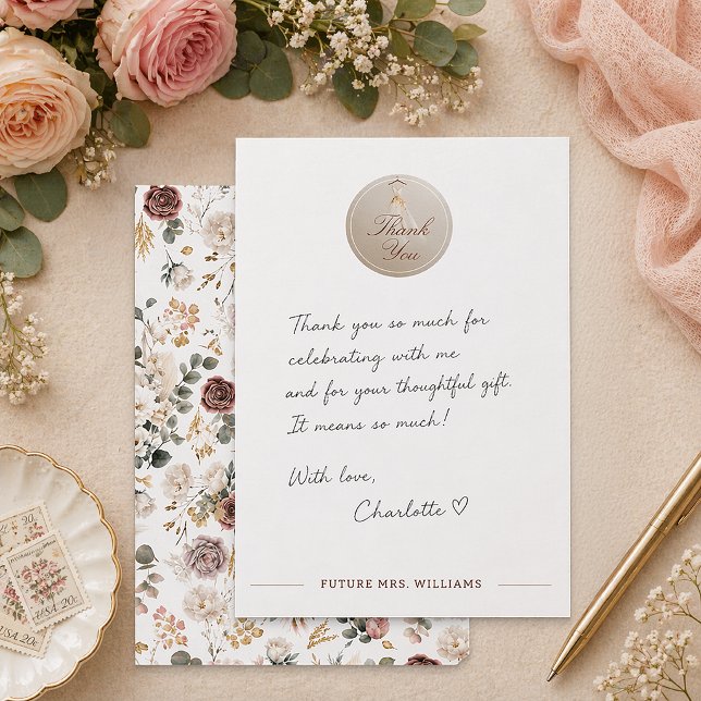 Tarjeta de agradecimiento para despedida de solter (Write a heartfelt message for your guests)