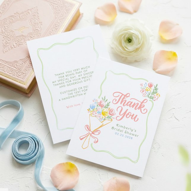 Tarjeta de agradecimiento para despedida de solter (Thank You Card Fresh Off The Market)