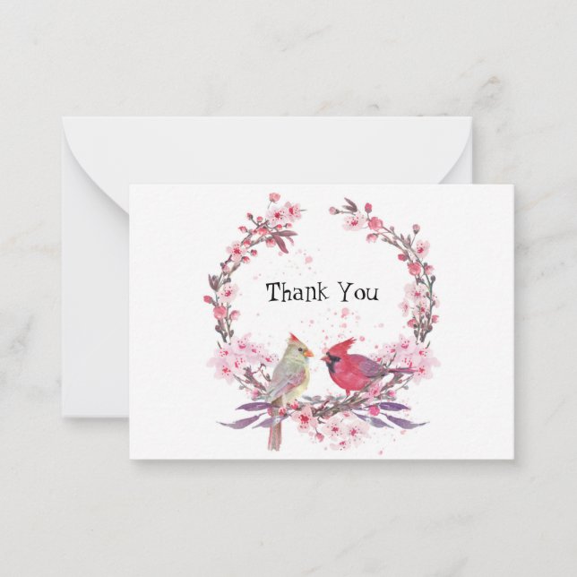 Tarjeta de agradecimiento para dos cardenales (Anverso)
