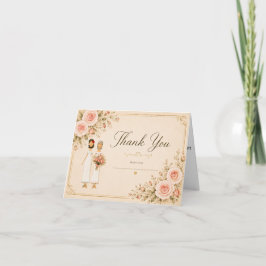 Tarjeta de agradecimiento para dos novias